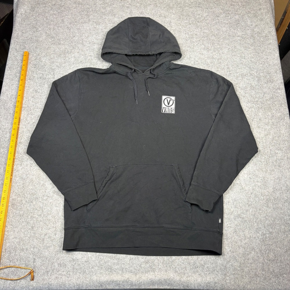 Vans Mens XXL Black Worldwide Since 1966 Graphic Pullover Hoodie Sweatshirt